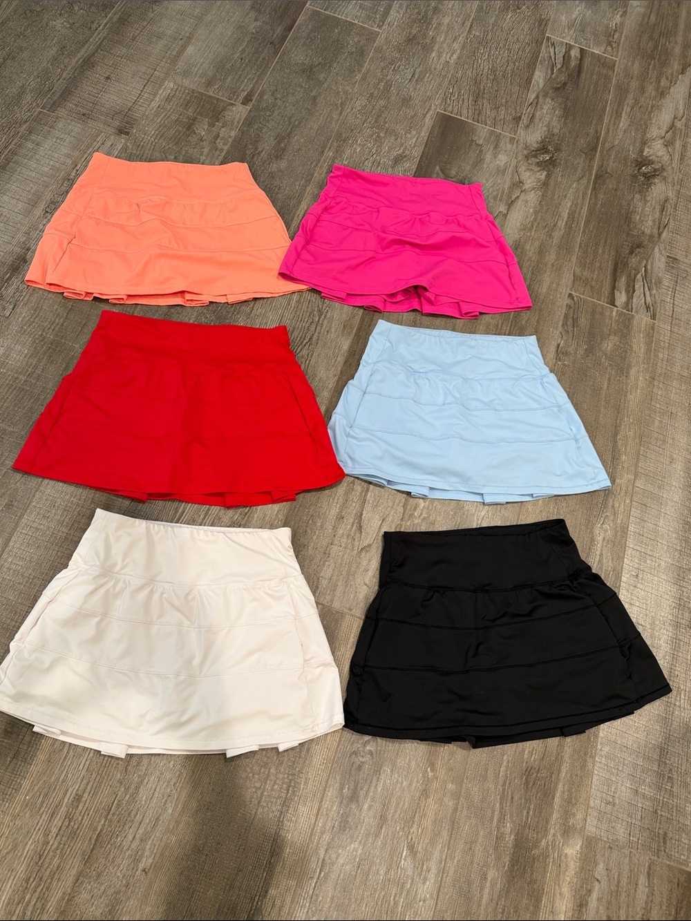 Active Skort Bundle (6) - Pink, Coral, Red, Light Blue, White, Black size 6